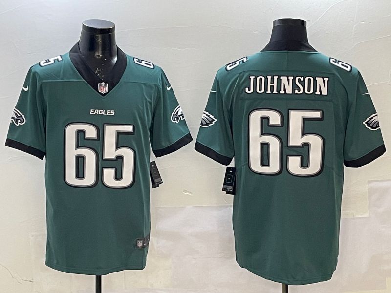 Men Philadelphia Eagles #65 Johnson Green Second generation 2025 Nike Limited NFL Jersey style 1->philadelphia eagles->NFL Jersey